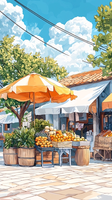 夏日街头水果摊