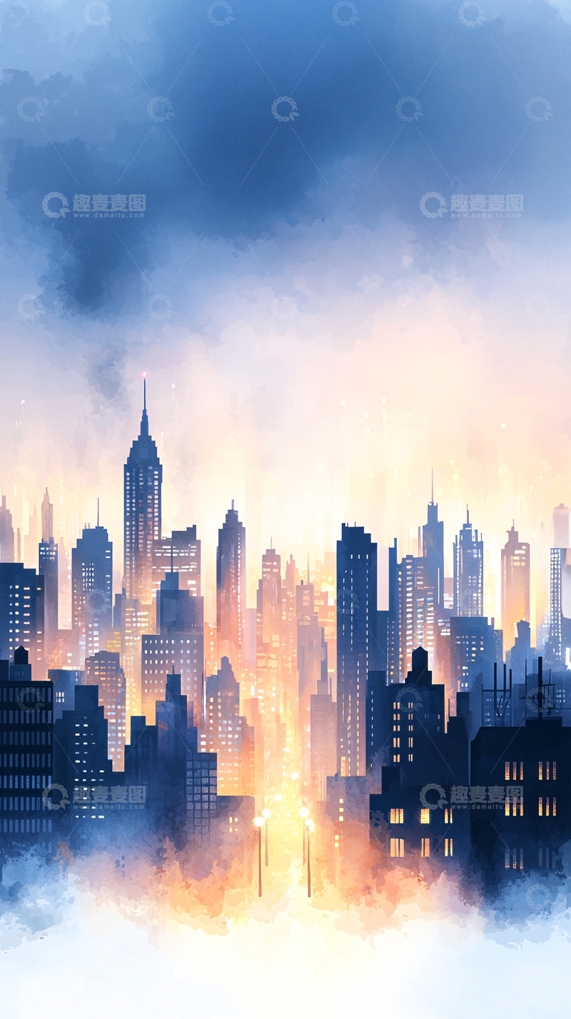 高清大图下载【趣麦麦图】梦幻城市夜景