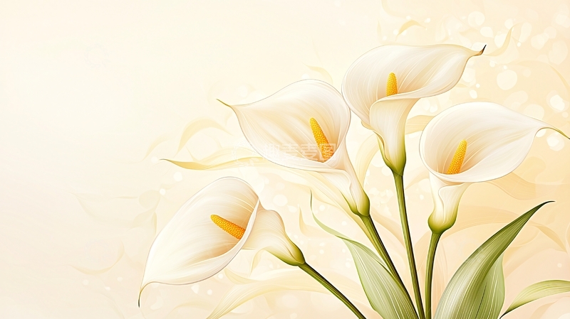 高清大图下载【趣麦麦图】白色马蹄莲花束
