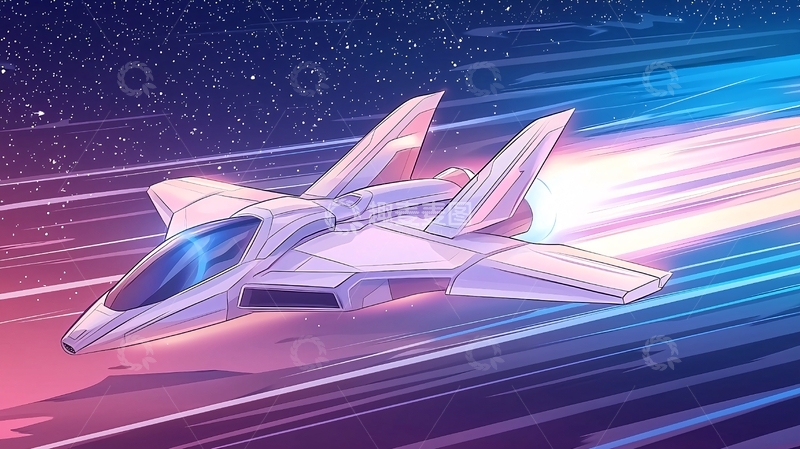 高清大图下载【趣麦麦图】未来科技飞船高速飞行