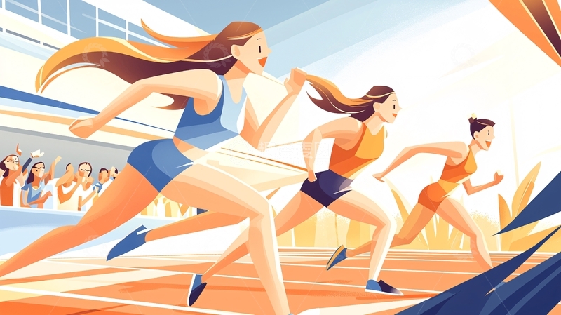 高清大图下载【趣麦麦图】女子赛跑运动员冲刺