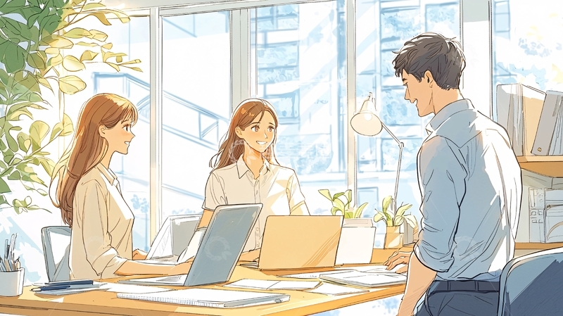 高清大图下载【趣麦麦图】办公室里的人们在交谈