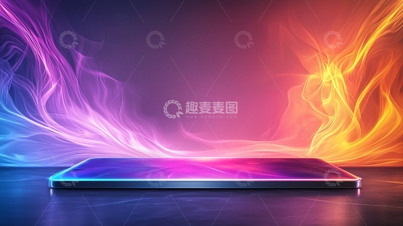 高清大图下载【趣麦麦图】梦幻色彩流动手机背景图