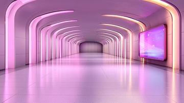 未来科技感走廊背景