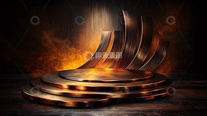 高清大图下载【趣麦麦图】-金色舞台背景素材