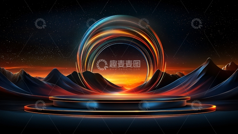 高清大图下载【趣麦麦图】梦幻星空舞台背景