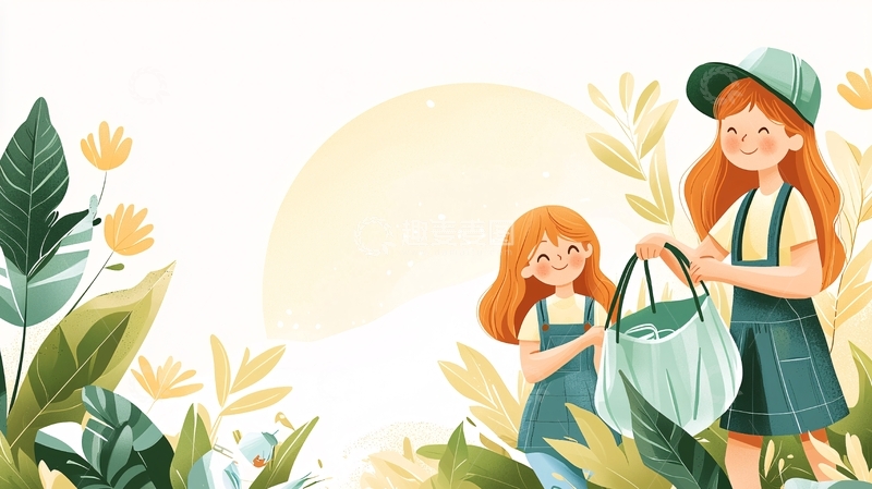 高清大图下载【趣麦麦图】女孩们在绿色植物中