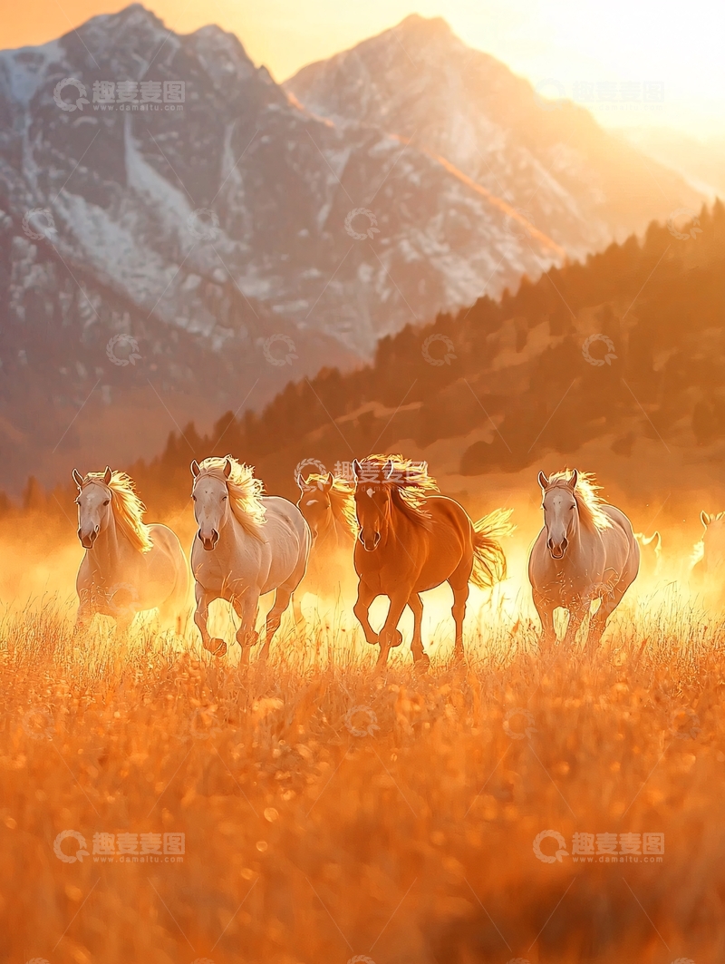 高清大图下载【趣麦麦图】奔跑的骏马高清图片