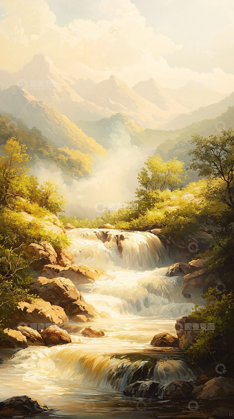 高清大图下载【趣麦麦图】山间瀑布自然风光