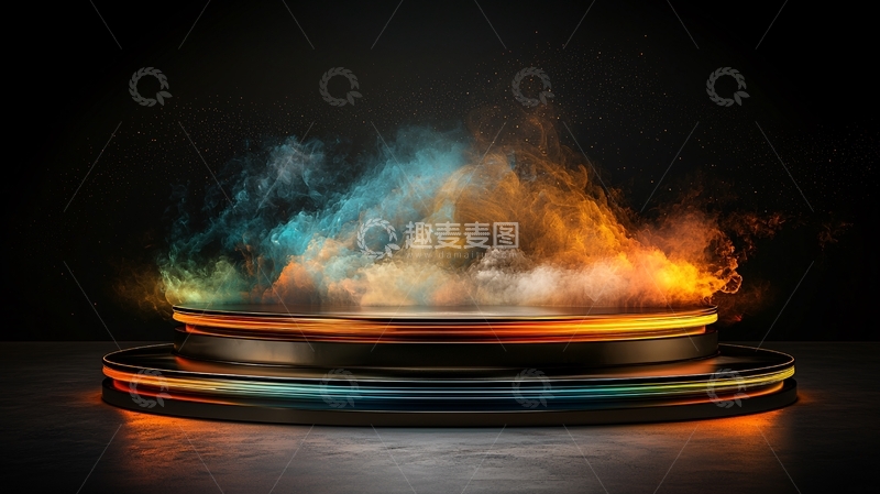 高清大图下载【趣麦麦图】色彩烟雾舞台背景