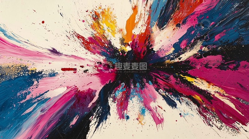 高清大图下载【趣麦麦图】抽象色彩爆炸艺术画