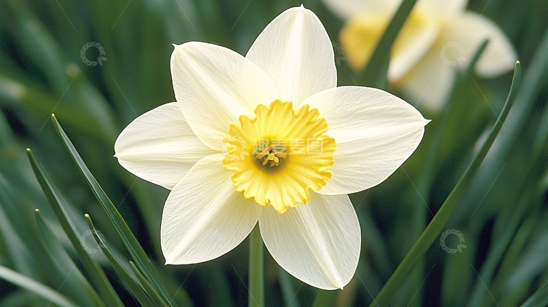 高清大图下载【趣麦麦图】白色水仙花盛开的春天景色