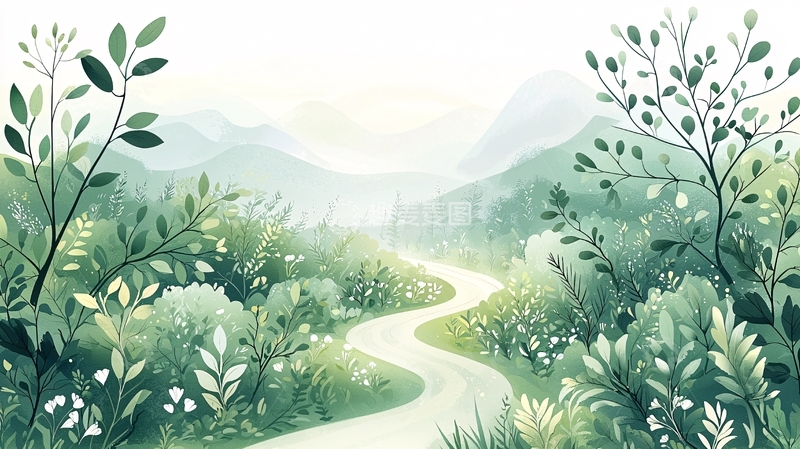 高清大图下载【趣麦麦图】清新蜿蜒山间小路