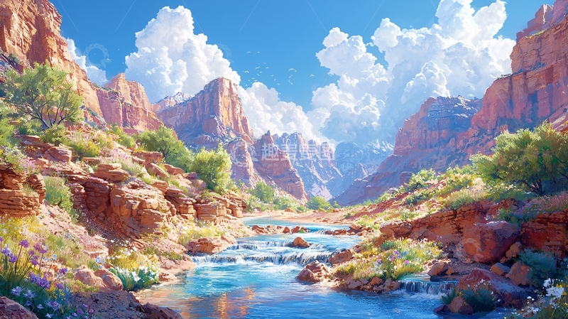 高清大图下载【趣麦麦图】峡谷河流自然风光