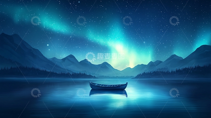 高清大图下载【趣麦麦图】夜空下的静谧湖景