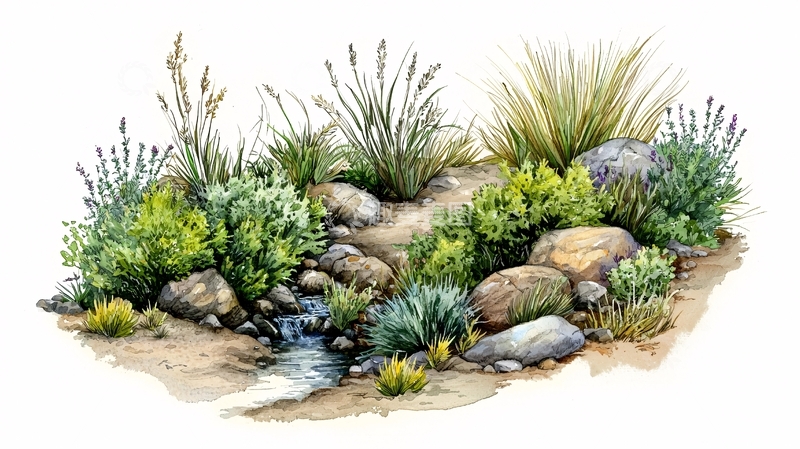 高清大图下载【趣麦麦图】植物岩石水流组合
