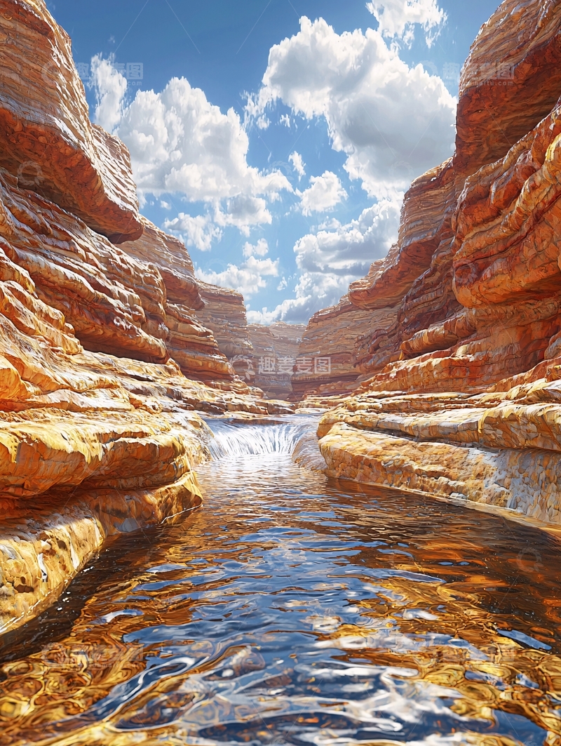 高清大图下载【趣麦麦图】清澈溪流峡谷自然风光