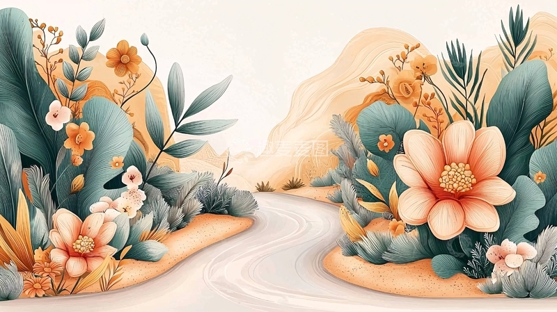 高清大图下载【趣麦麦图】唯美花卉水彩风景画
