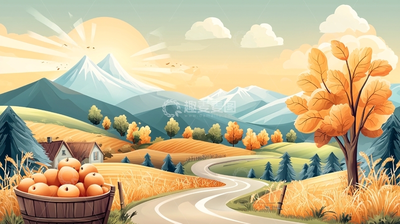 高清大图下载【趣麦麦图】秋日山间田园风光