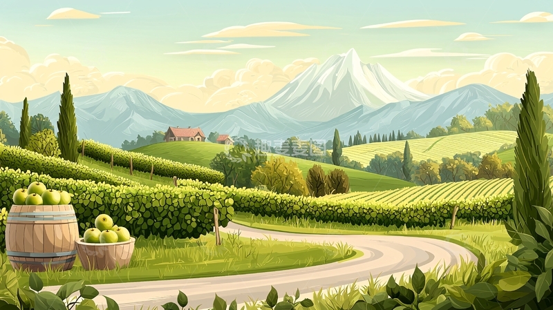 高清大图下载【趣麦麦图】绿意盎然的田园风光