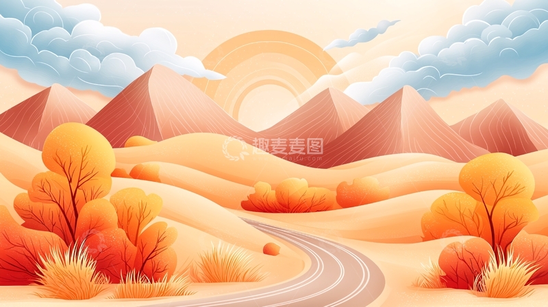 高清大图下载【趣麦麦图】秋日暖阳下的山水风光