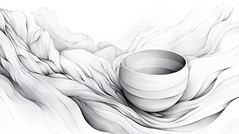 高清大图下载【趣麦麦图】水杯素描高清图片