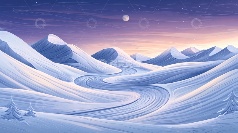 高清大图下载【趣麦麦图】雪山夜景高清图片