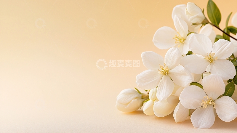 高清大图下载【趣麦麦图】白色花朵的清新背景