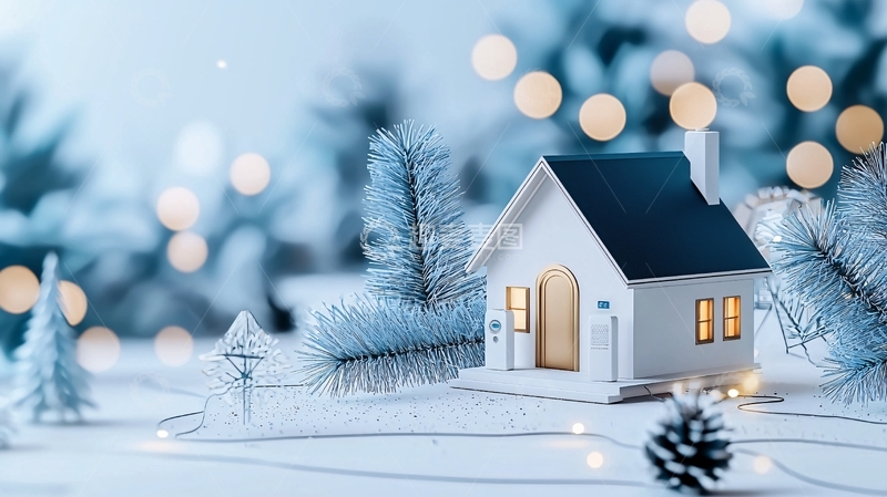 高清大图下载【趣麦麦图】冬日温馨小屋场景