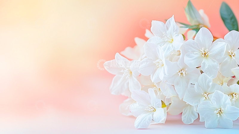 高清大图下载【趣麦麦图】淡雅白色花朵背景
