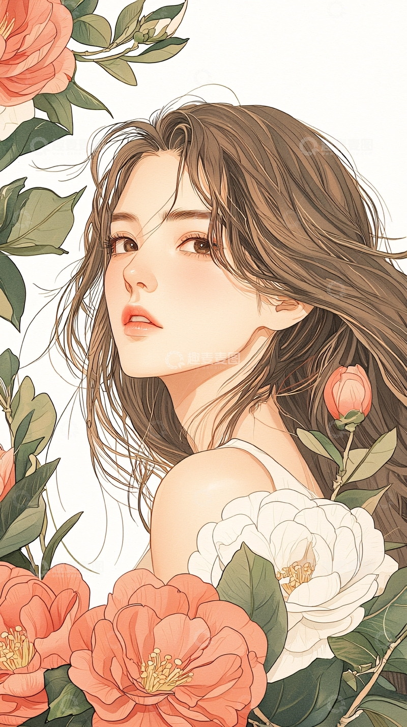 高清大图下载【趣麦麦图】花海中的少女