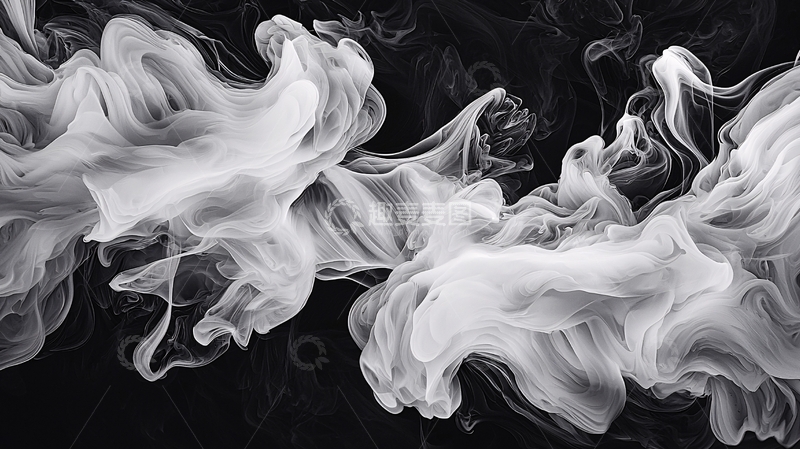 高清大图下载【趣麦麦图】黑白烟雾流动抽象艺术背景