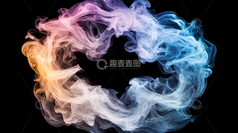 高清大图下载【趣麦麦图】色彩流动的抽象烟雾图案