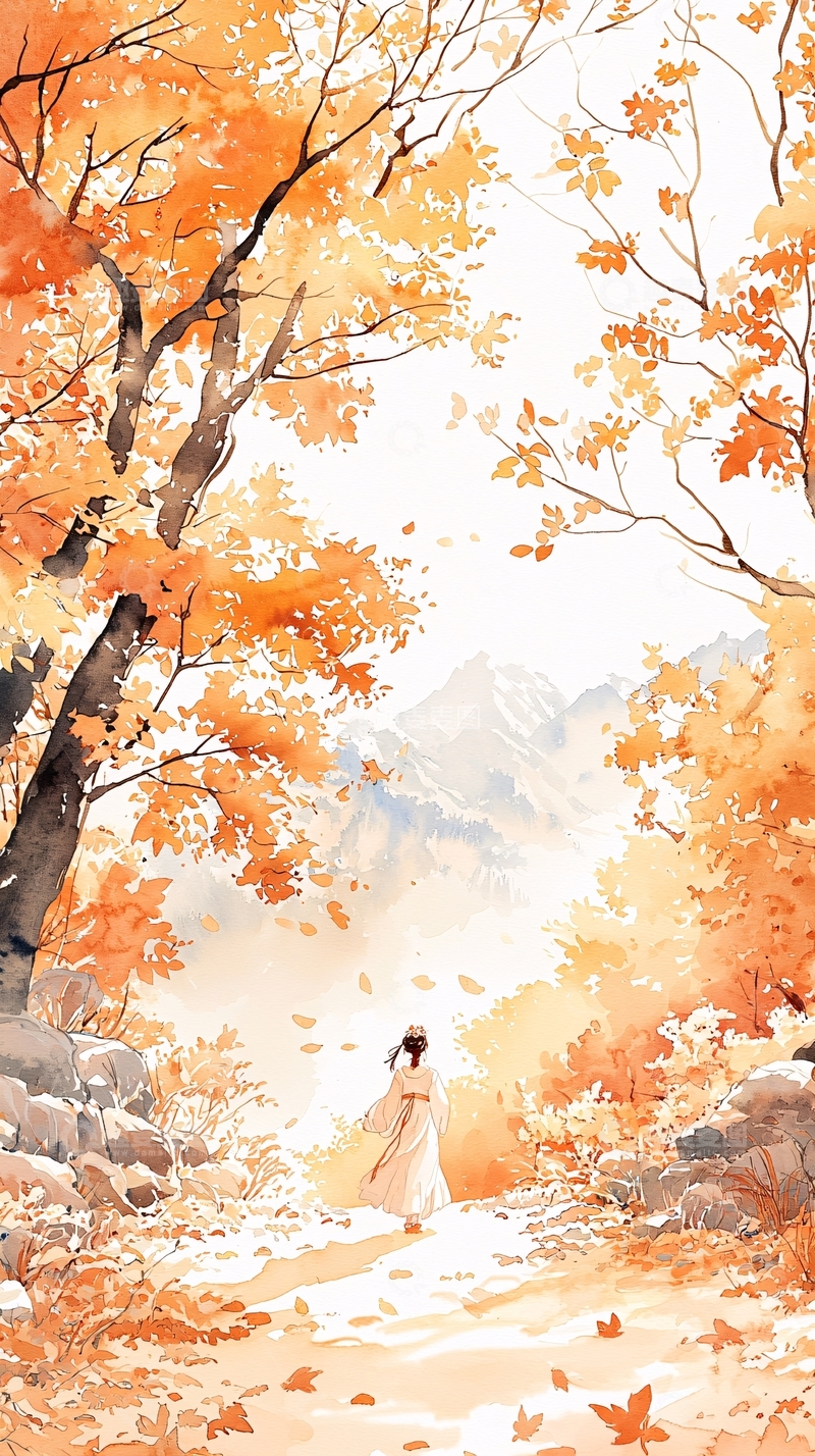 高清大图下载【趣麦麦图】秋日山间漫步