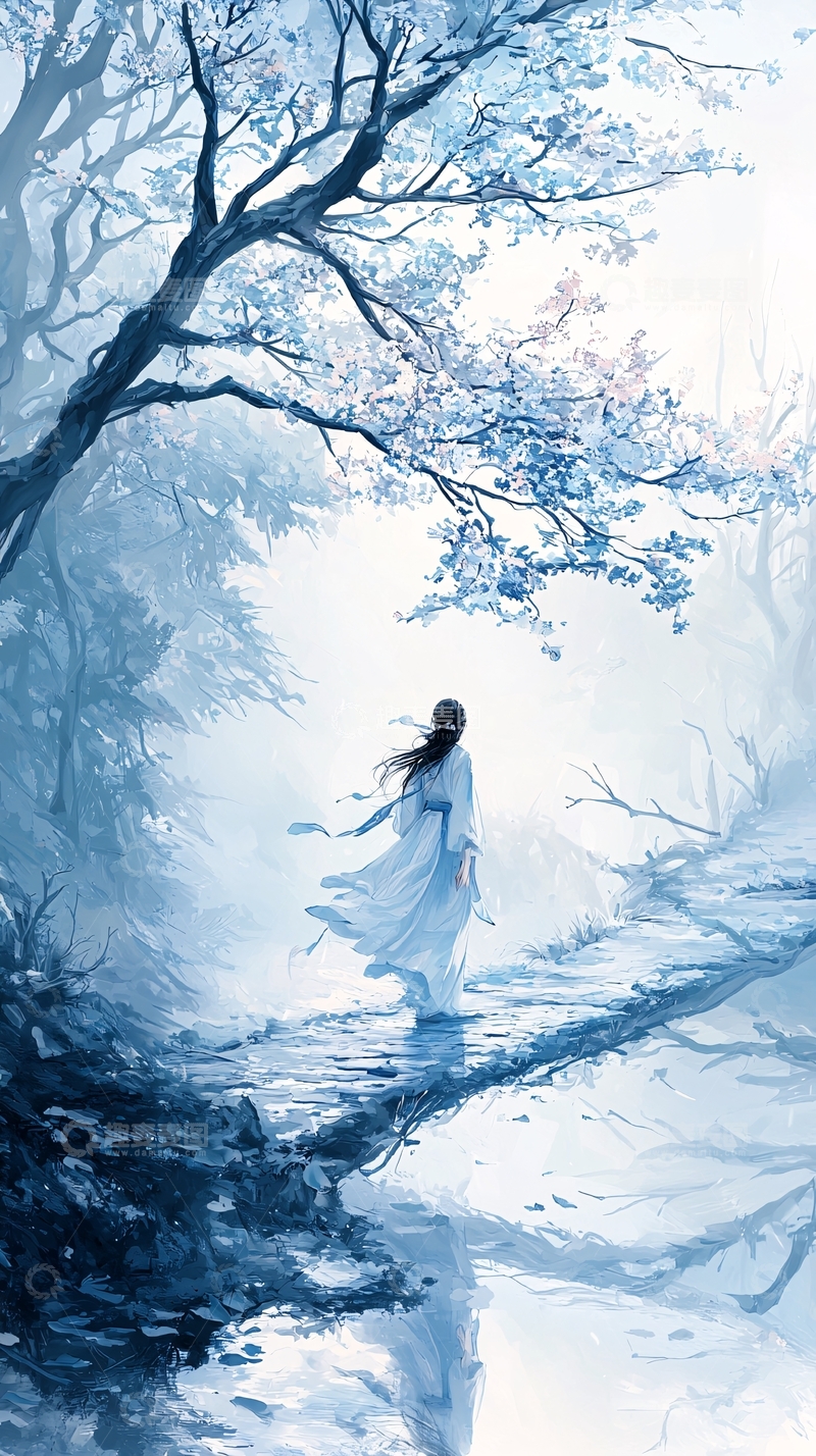 高清大图下载【趣麦麦图】冬日林间漫步