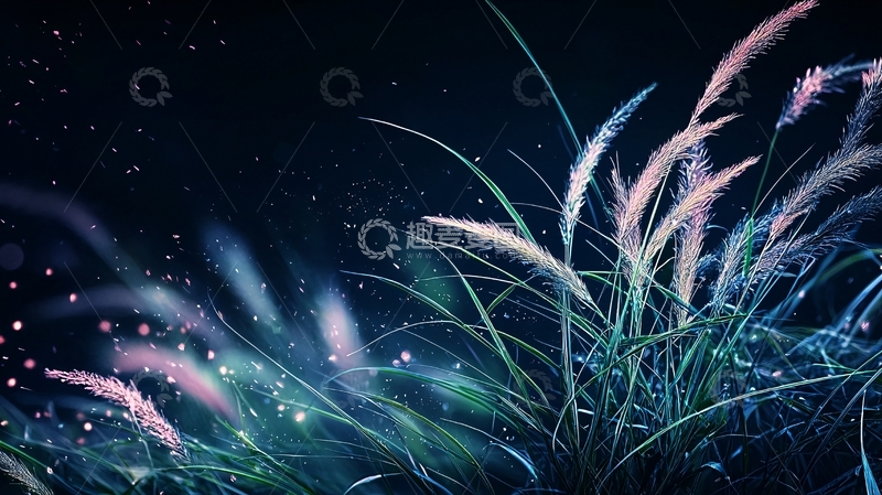 高清大图下载【趣麦麦图】梦幻草地夜景光影效果