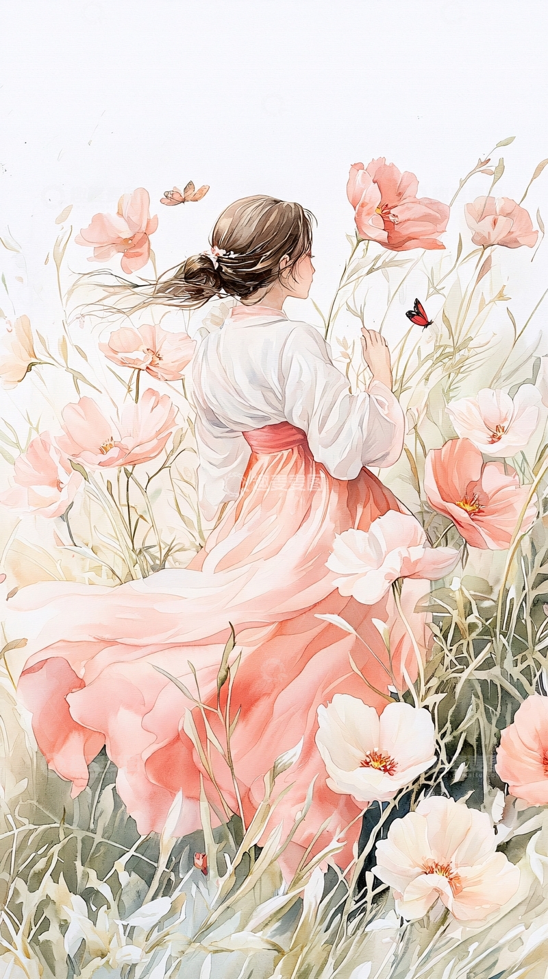 高清大图下载【趣麦麦图】花海中的少女