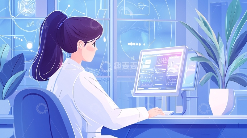 高清大图下载【趣麦麦图】女性在办公室工作场景