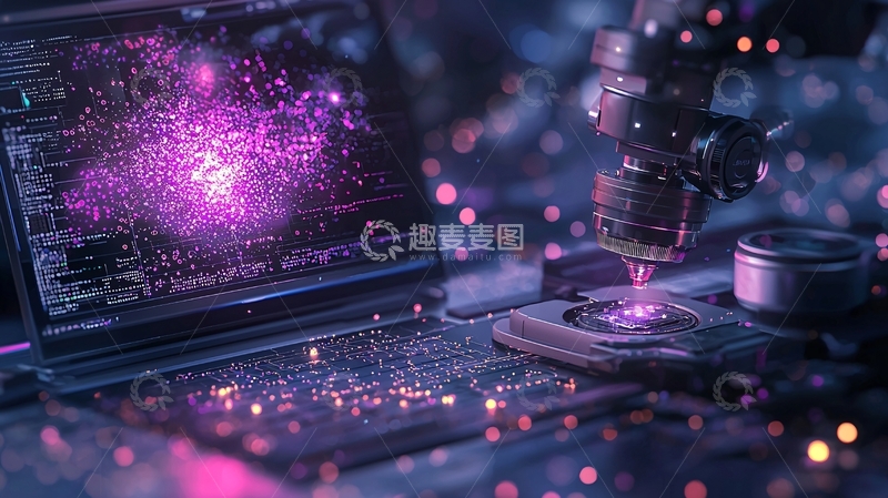 高清大图下载【趣麦麦图】未来科技感笔记本电脑特写