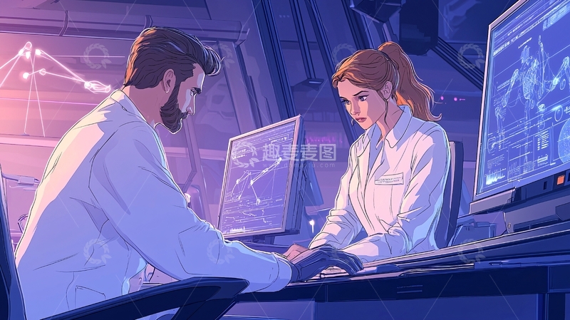 高清大图下载【趣麦麦图】未来实验室科研人员