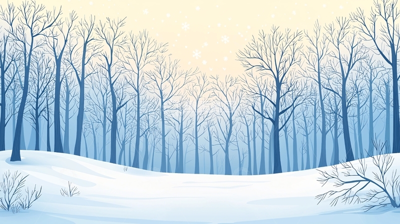 高清大图下载【趣麦麦图】冬日森林雪景插画