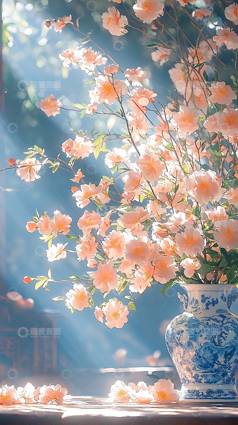 高清大图下载【趣麦麦图】阳光下的粉色花束