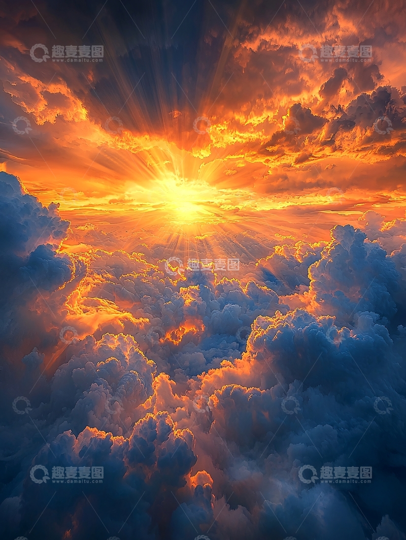 高清大图下载【趣麦麦图】云层之上光芒万丈