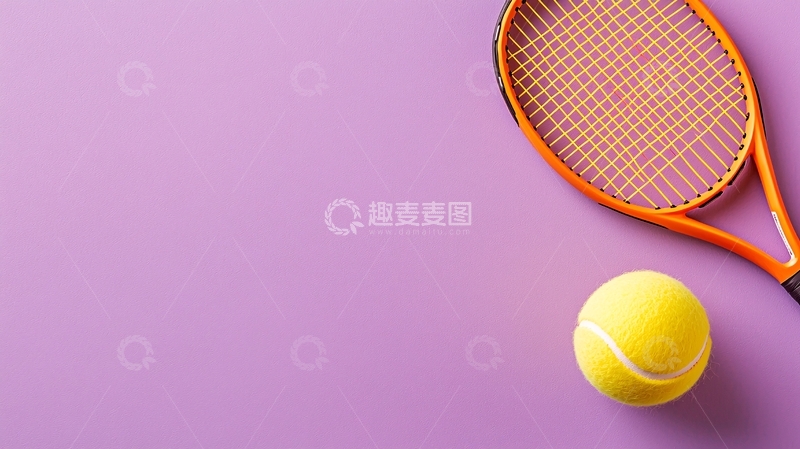 高清大图下载【趣麦麦图】网球拍和网球