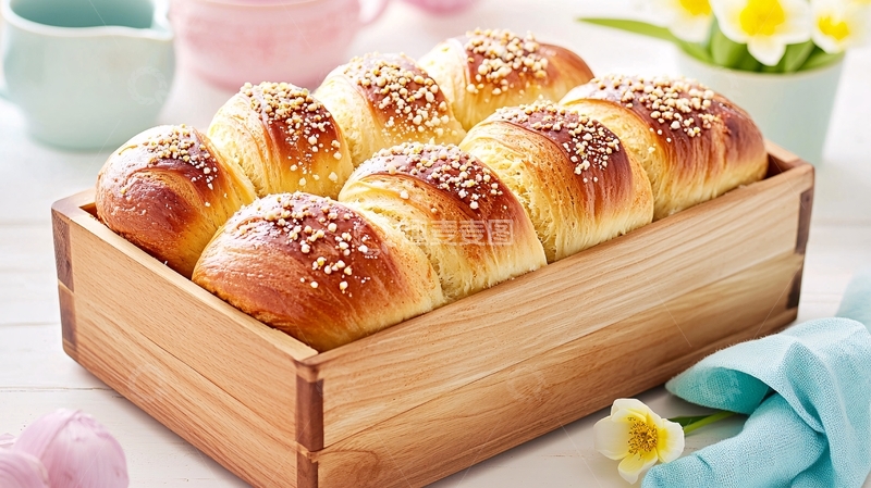 高清大图下载【趣麦麦图】面包篮子里的美味面包