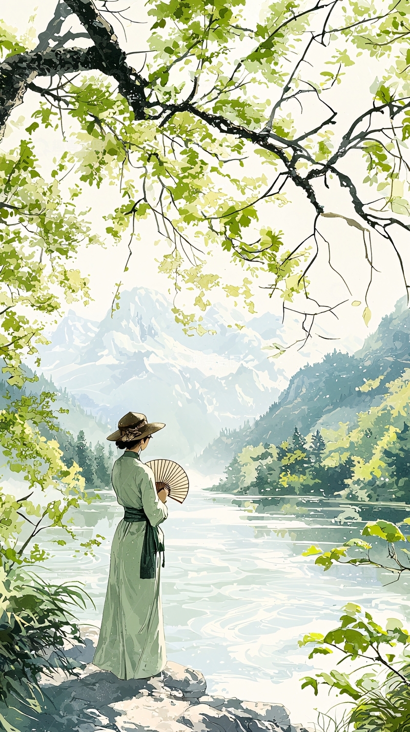 高清大图下载【趣麦麦图】山水间独行者