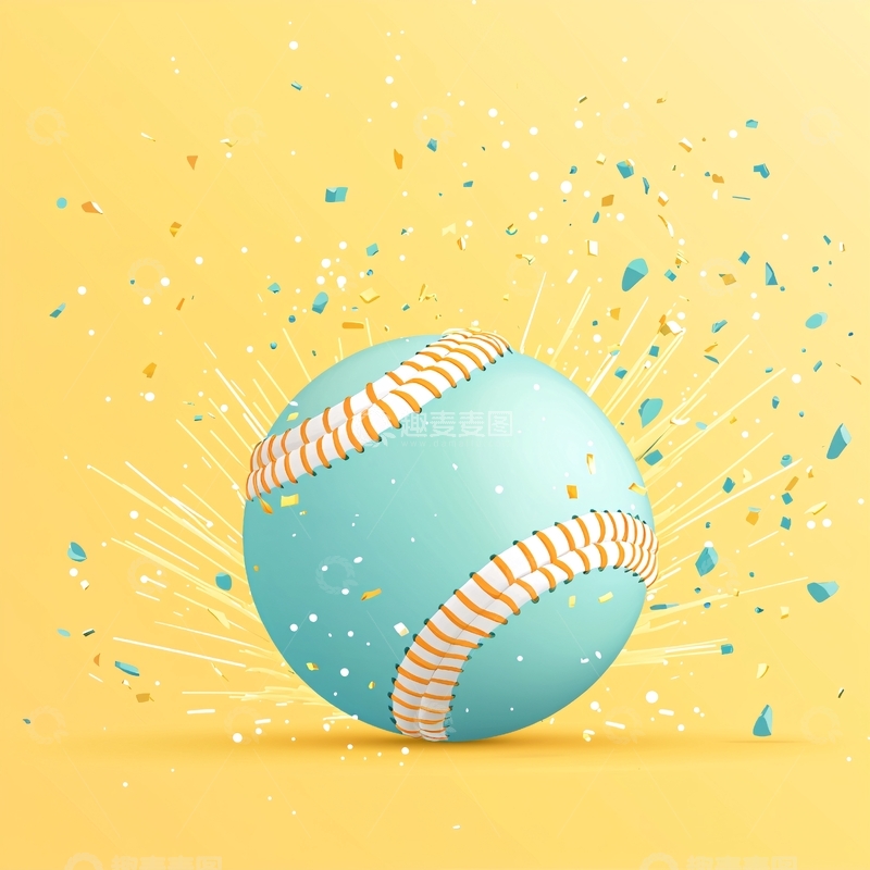 高清大图下载【趣麦麦图】庆祝棒球派对背景素材