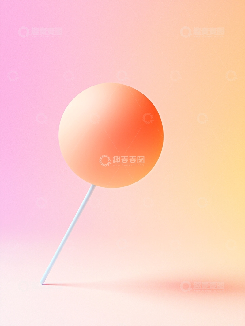 高清大图下载【趣麦麦图】粉色球体棒棒糖