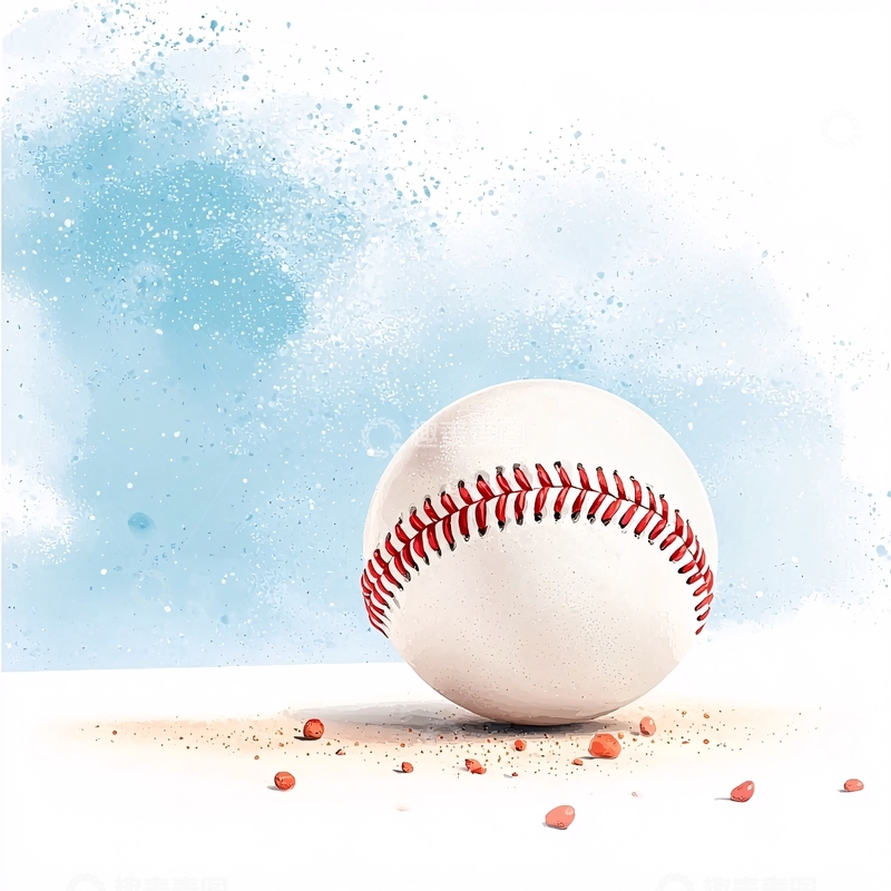 高清大图下载【趣麦麦图】棒球与飞溅水花
