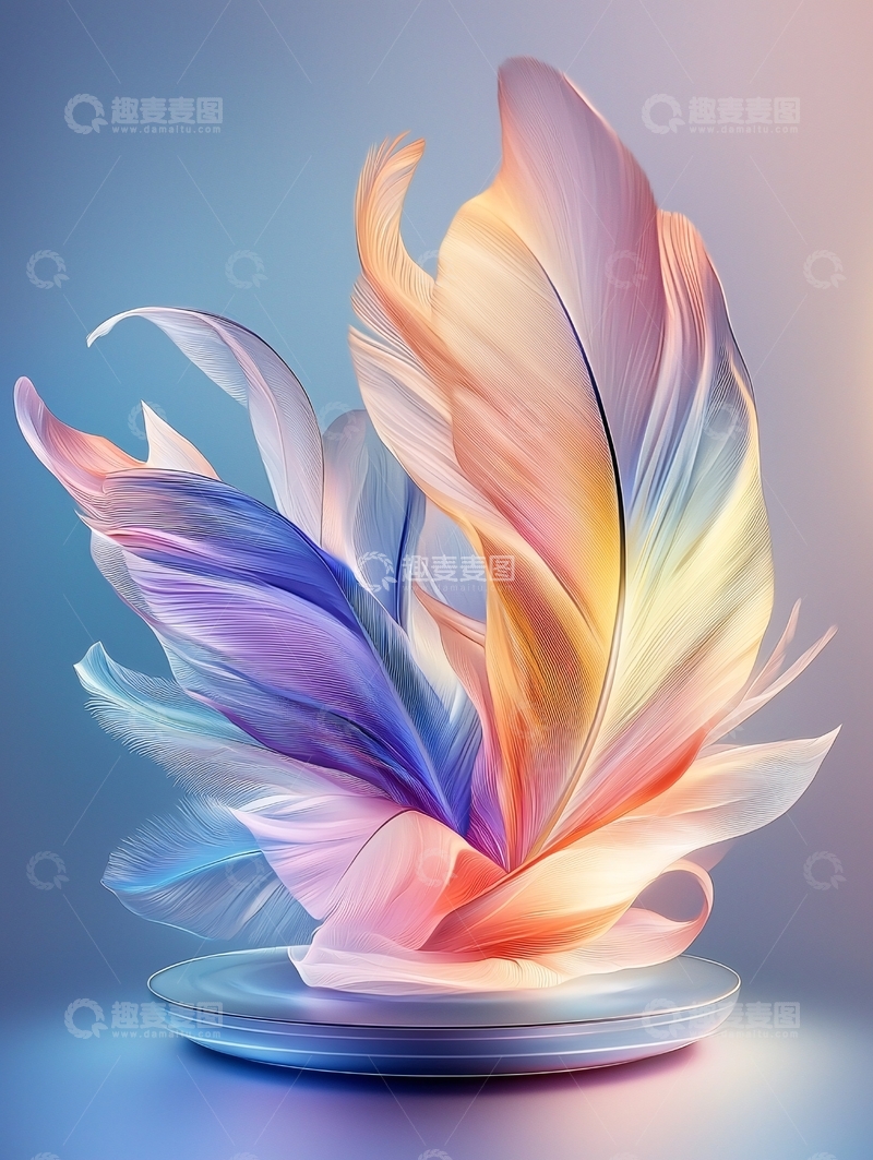 高清大图下载【趣麦麦图】抽象彩色花朵